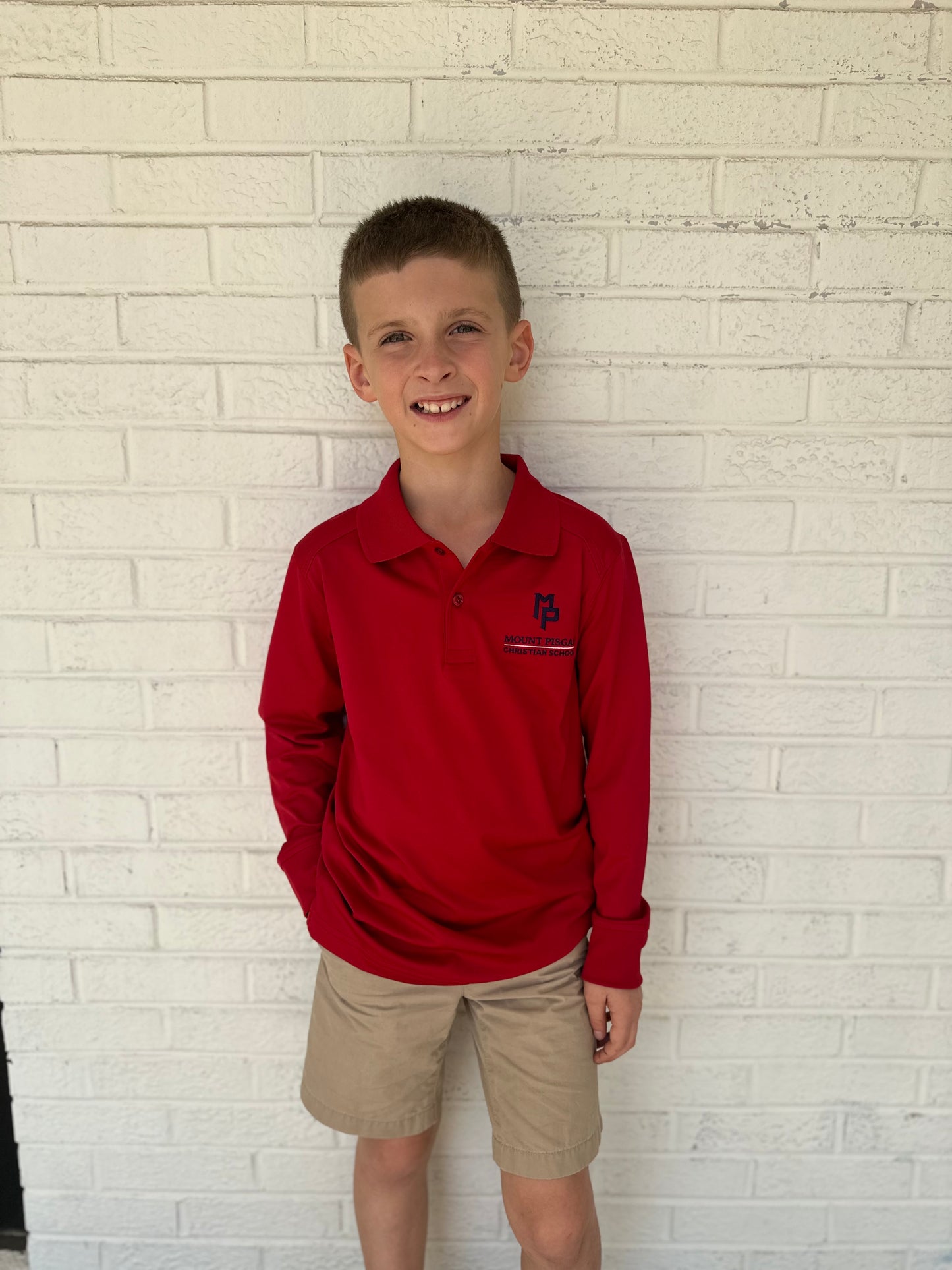 Youth Long Sleeve Rapid Dry Fit Polo Shirt