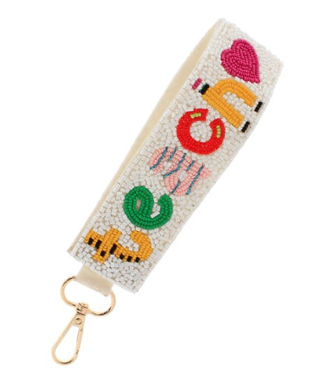 "Teach" beaded Keychain