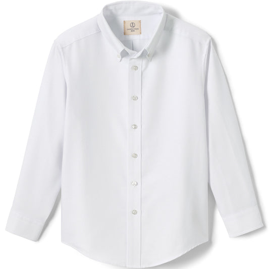 Boys Long Sleeve Solid Oxford Dress Shirt